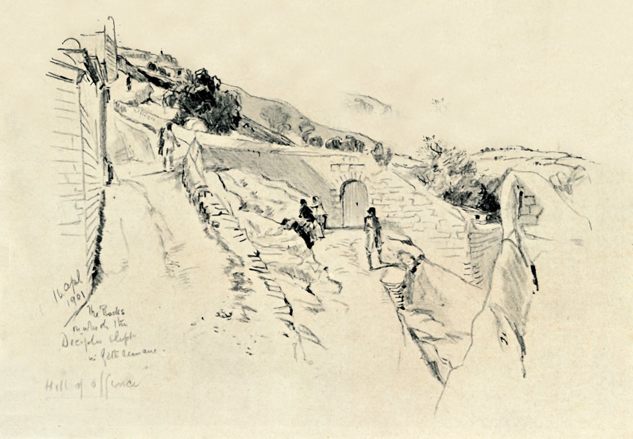 På Oliebjerget, hvor disciplene sov under smerten i haven, 1902. af John Fulleylove
