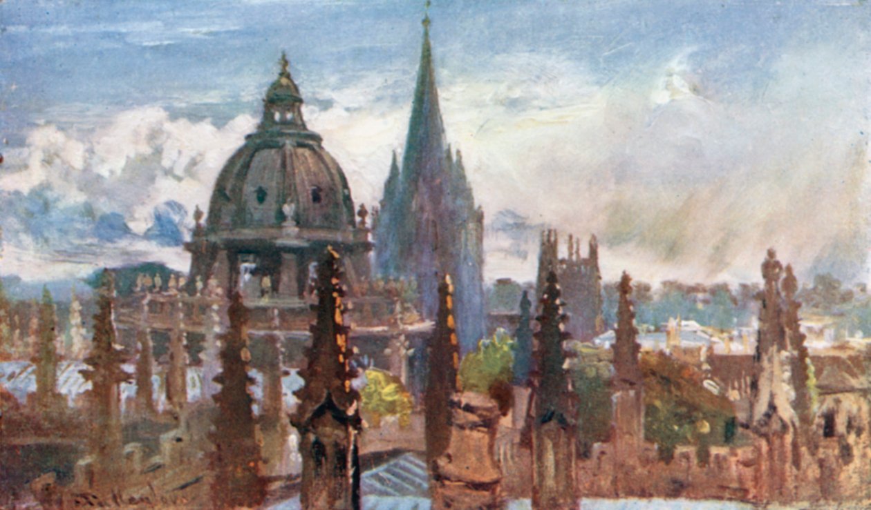 Oxford, fra Sheldonian Theatre (farvelitografi) af John Fulleylove