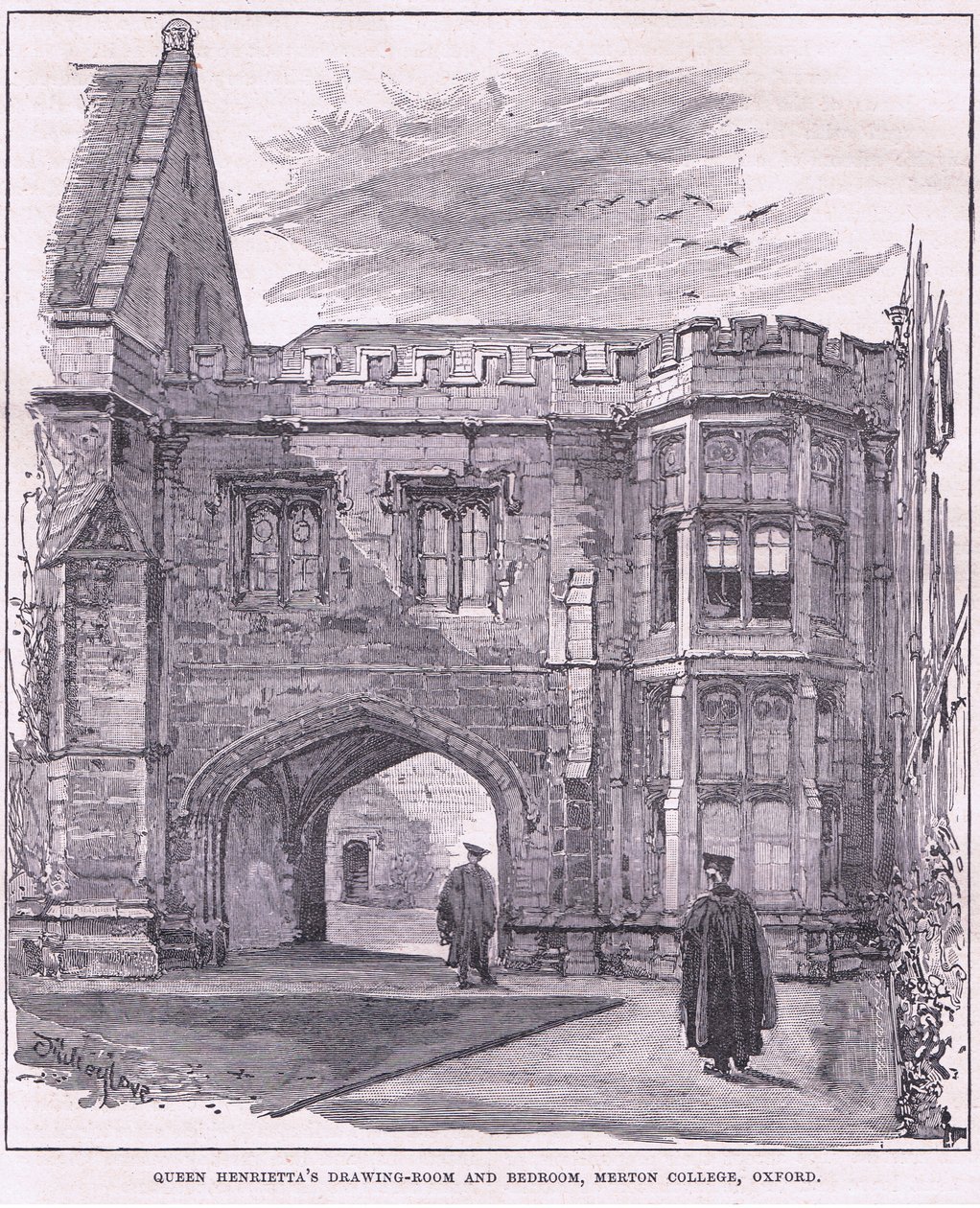 Dronning Henriettas stue og soveværelse, Merton College, Oxford af John Fulleylove