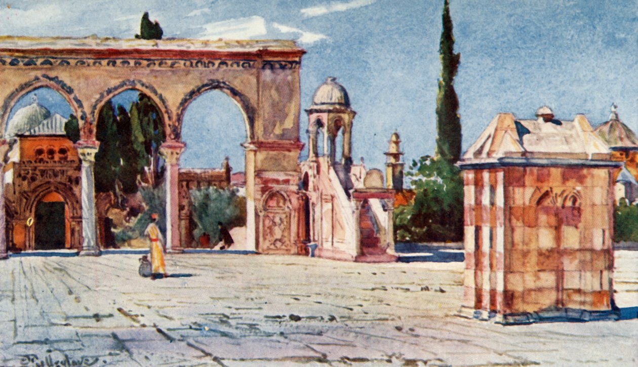Sommerprædikestol fra South Porch of Dome of the Rock, 1902. af John Fulleylove