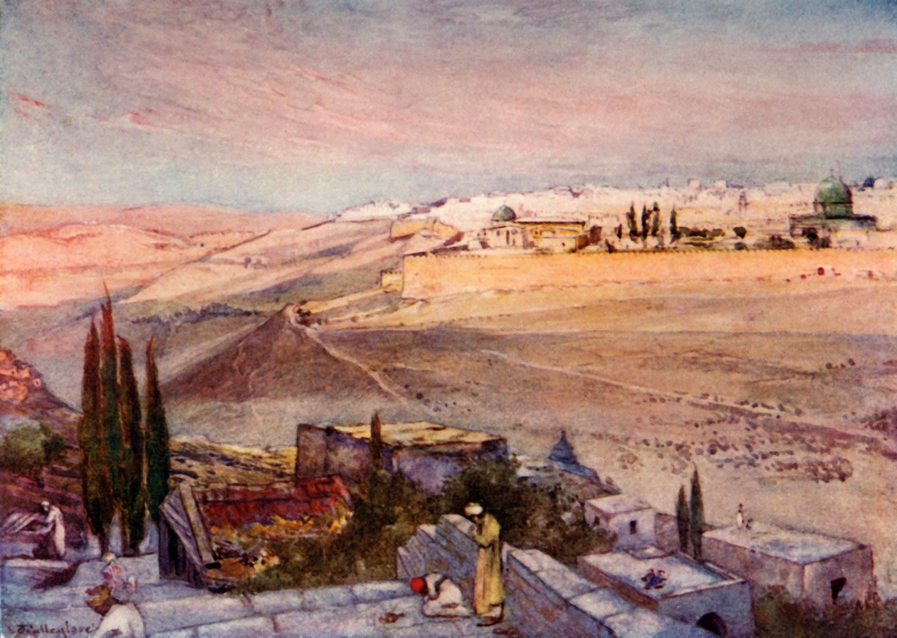 Solopgang fra Oliebjerget, 1902. af John Fulleylove