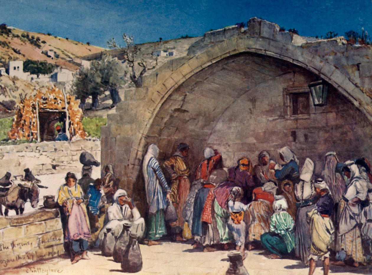 Jomfruens fontæne i Nazareth, 1902. af John Fulleylove