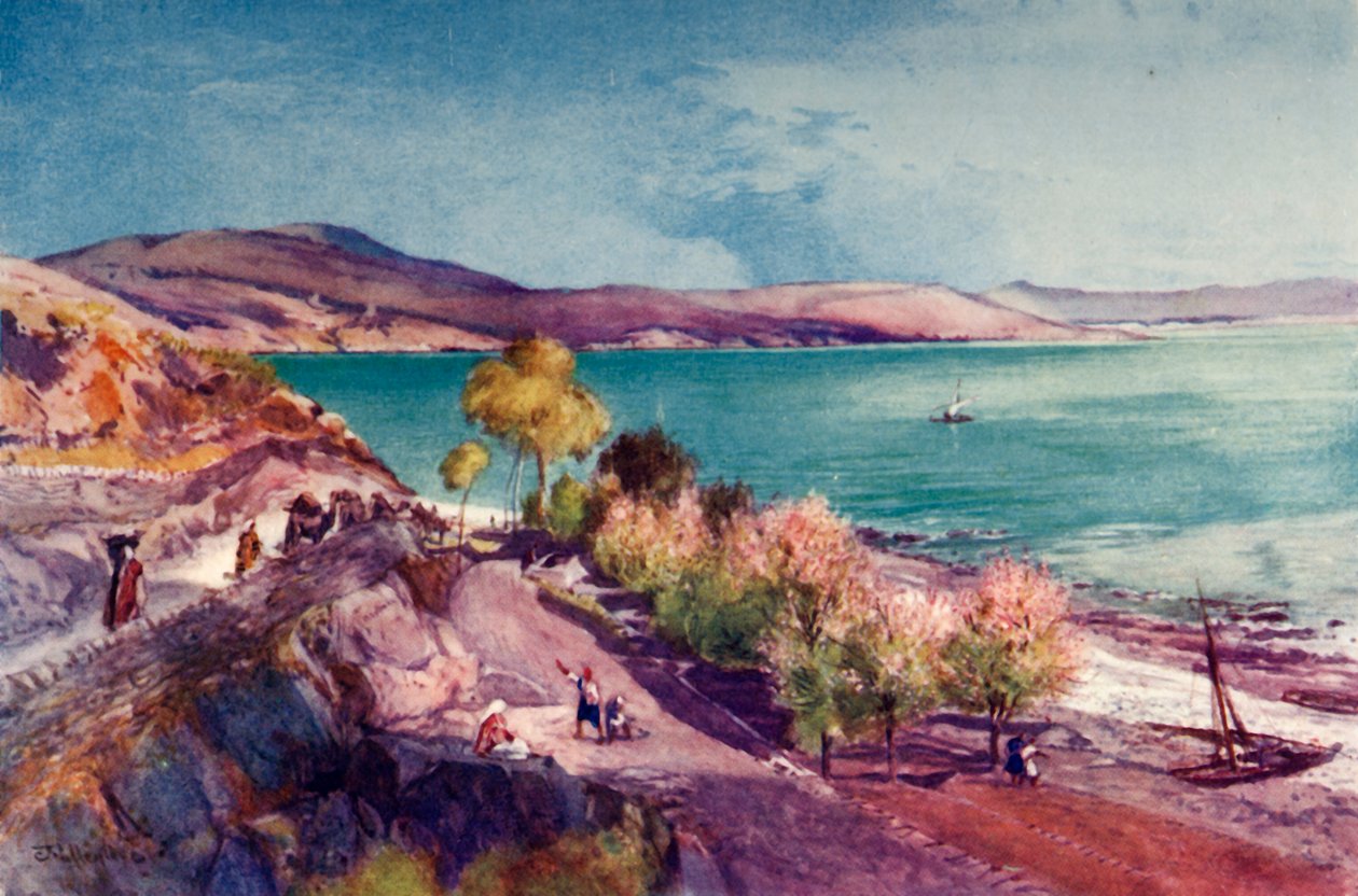 Galilæa-søen, ser mod nord fra Tiberias, 1902. af John Fulleylove