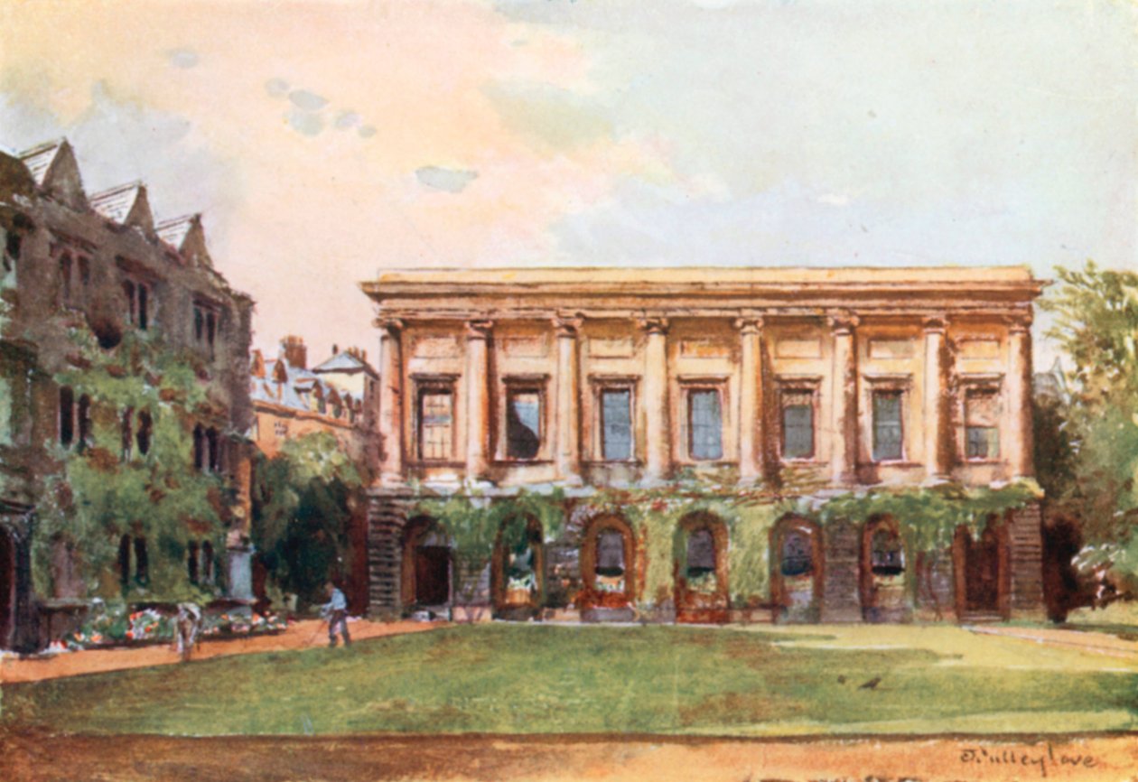 Biblioteket, Oriel College (farvelitografi) af John Fulleylove