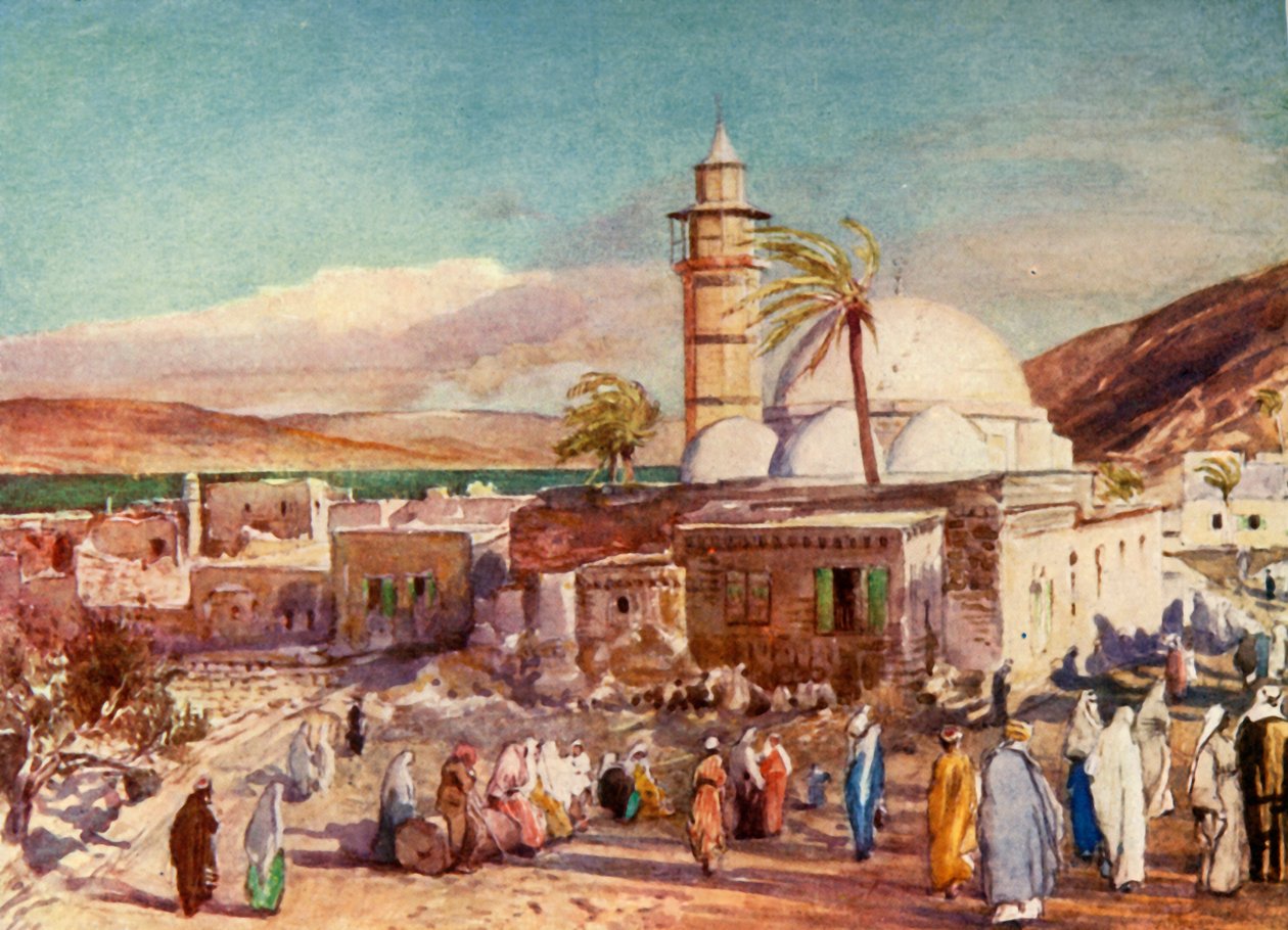 Moskeen i Tiberias og Galilæa-søen, 1902. af John Fulleylove