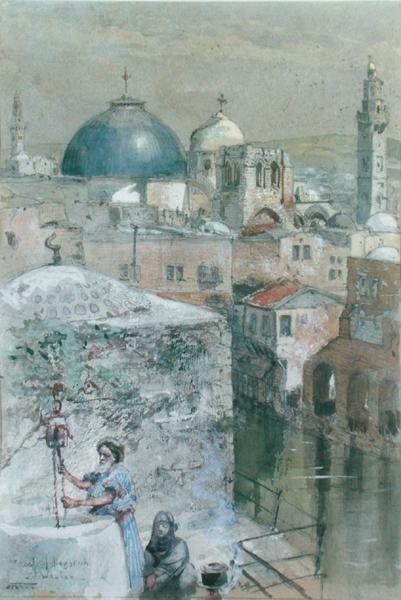 The Pool of Ezekiah in the Morning Light, ca. 1902 (akvarel på papir) af John Fulleylove