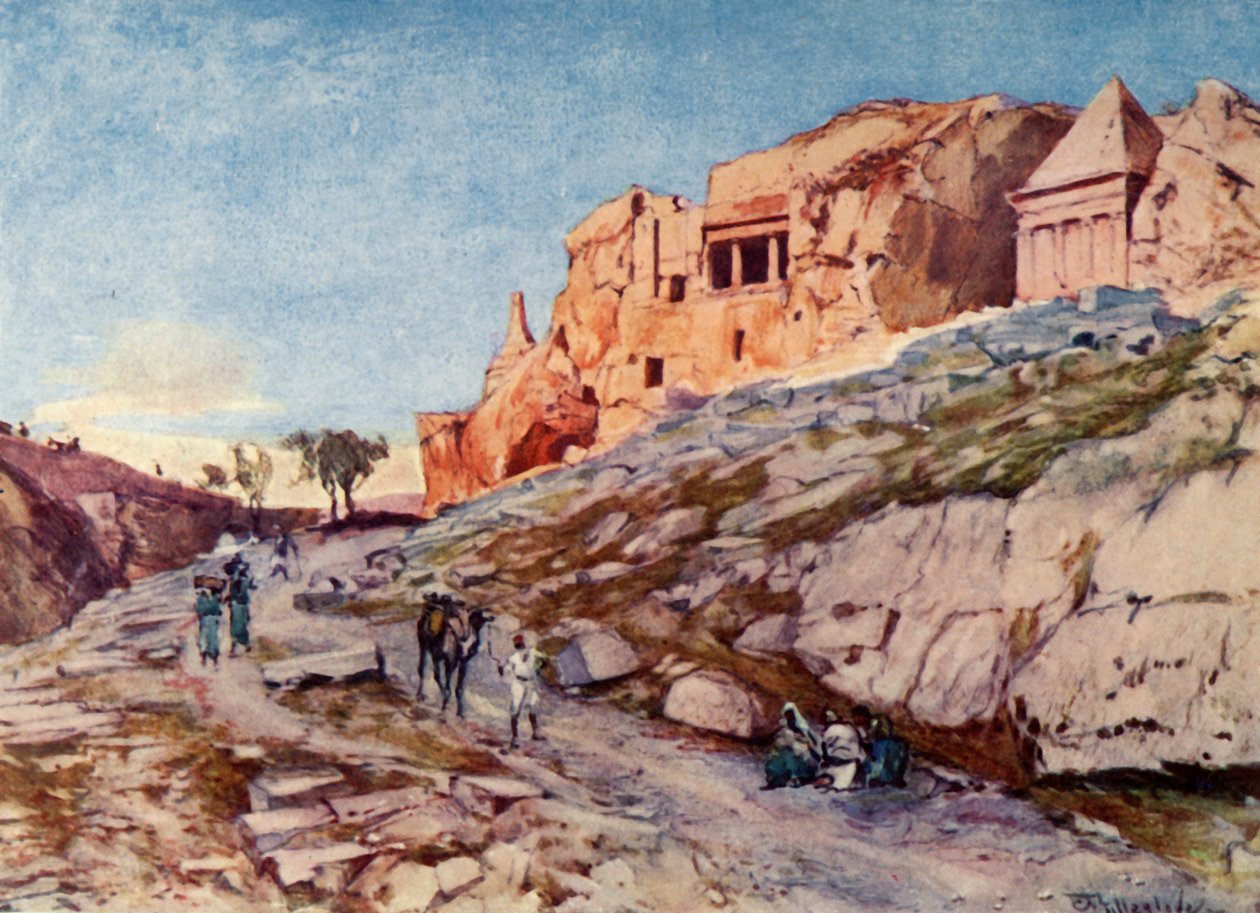 De klippegrave i Josafats dal, 1902. af John Fulleylove