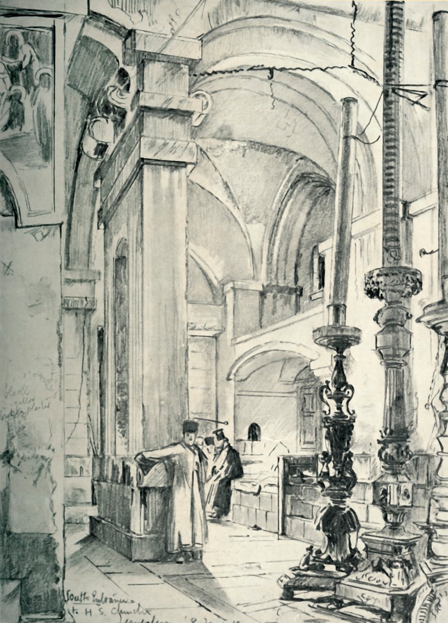 Forhallen til Den Hellige Gravs Kirke, 1902. af John Fulleylove