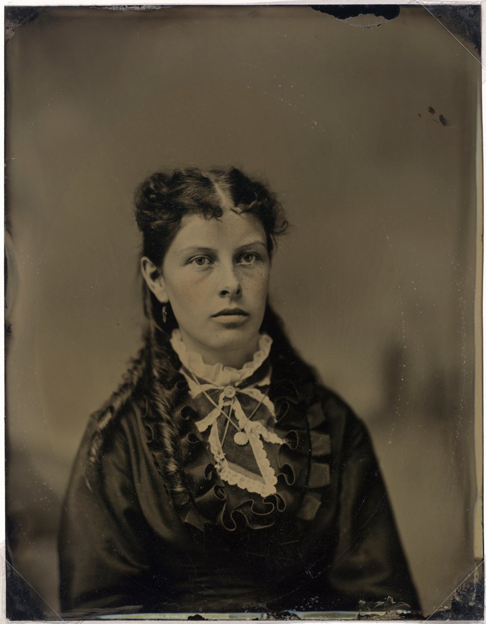Portræt af en kvinde, ca. 1870 (foto) af John G. Ellinwood