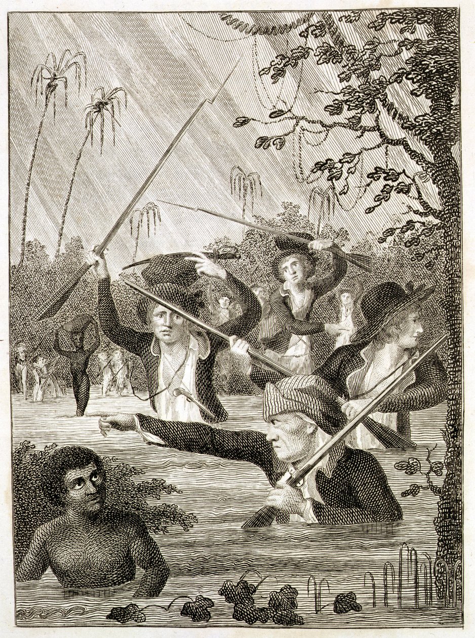 Marts gennem en Sump eller Marsk i Terra Firma af John Gabriel (after) Stedman