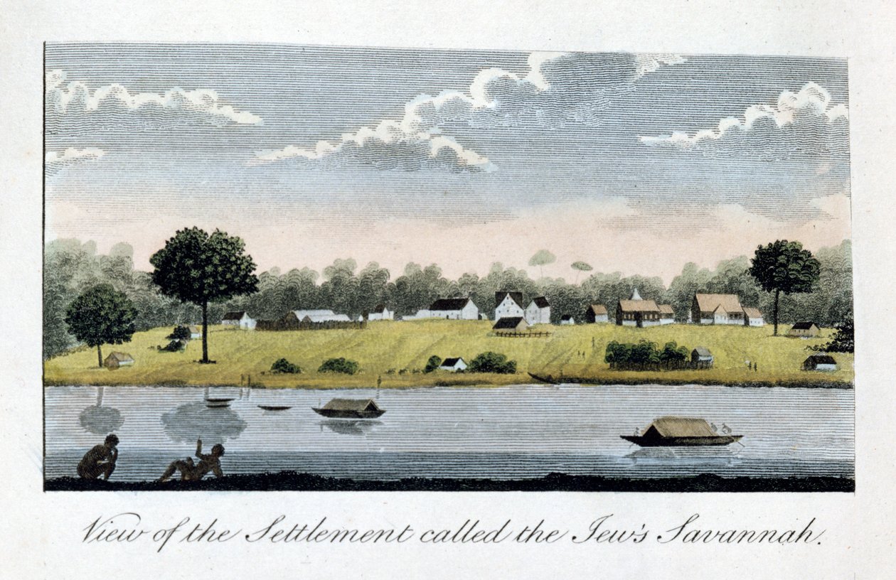Udsigt over bosættelsen kaldet jøderne Savannah, 1813 af John Gabriel Stedman