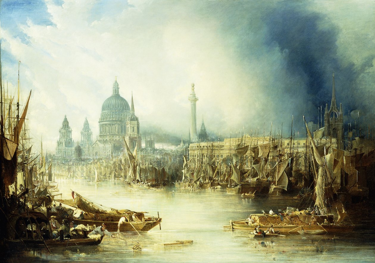 Udsigt over London med St, af John Gendall