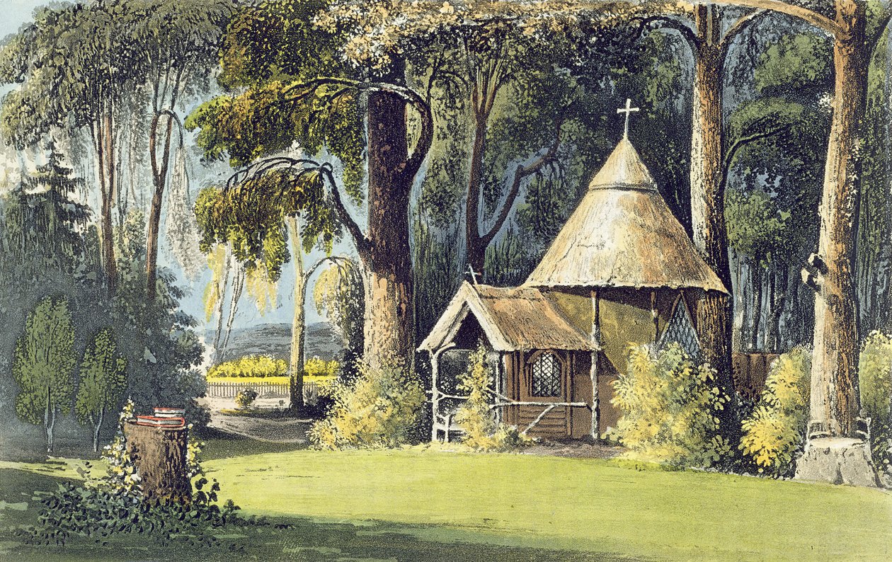 Eremitagen, fra Ackermanns Kunstlager, 1809-28 af John Gendall