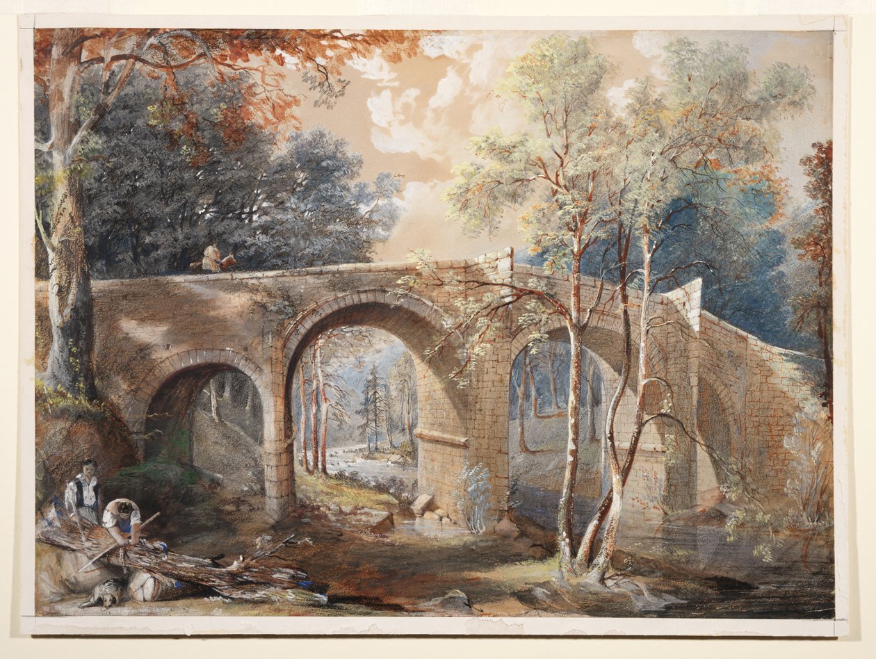 Træhuggere ved Fingle Bridge, Dartmoor af John Gendall