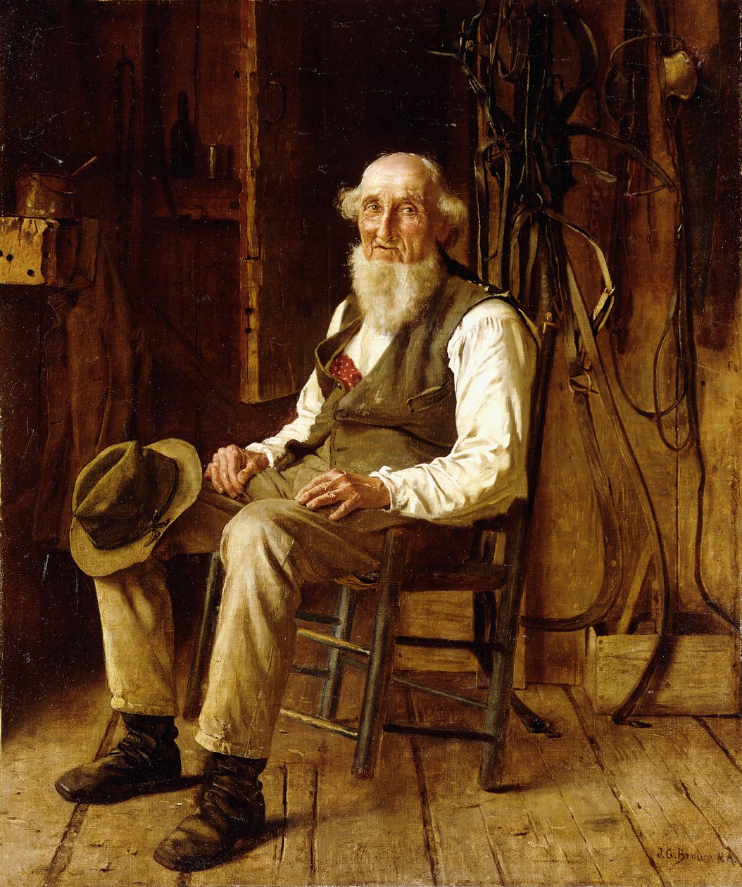 Et øjebliks kontemplation, af John George Brown