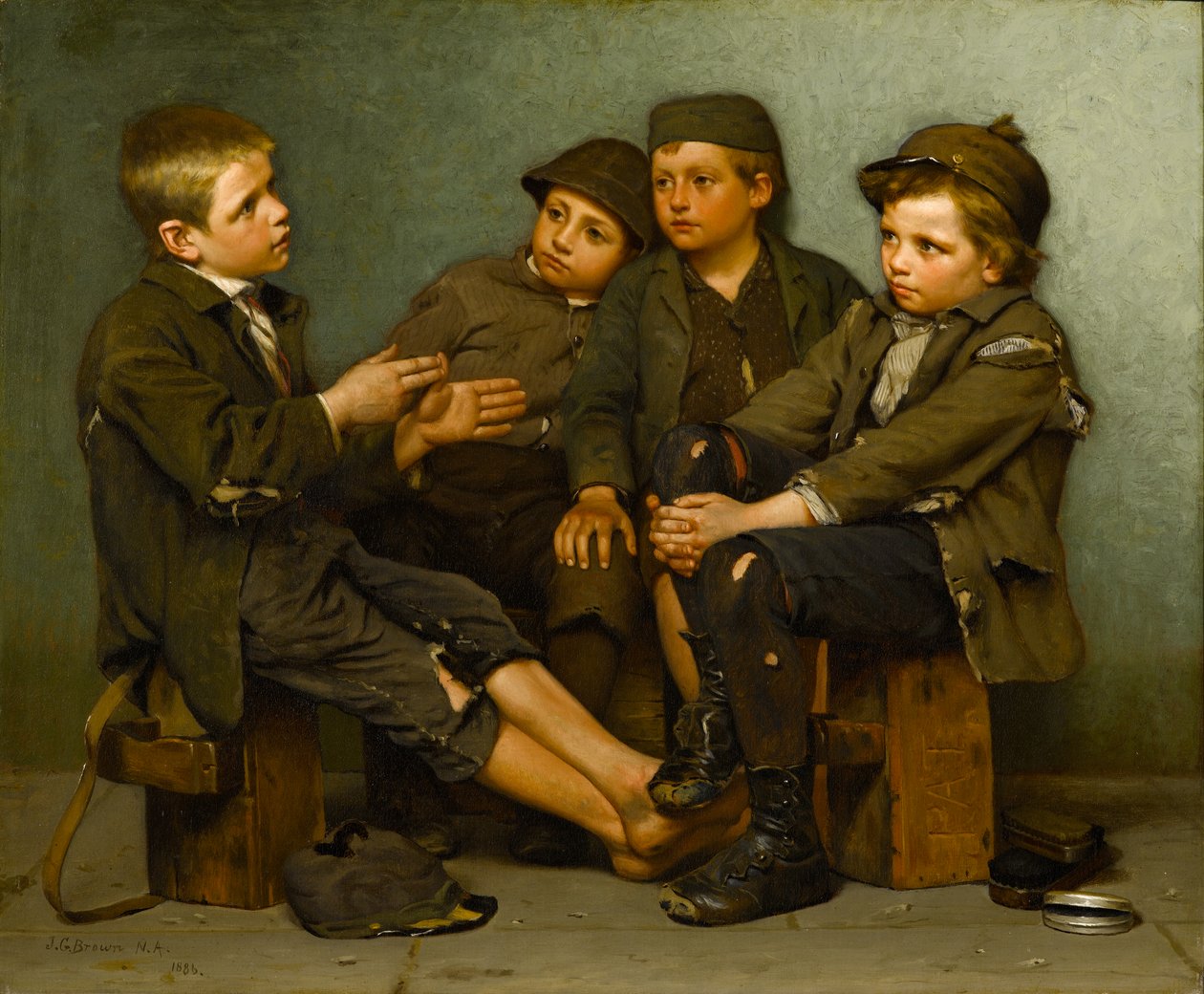 En hård historie, 1886 af John George Brown