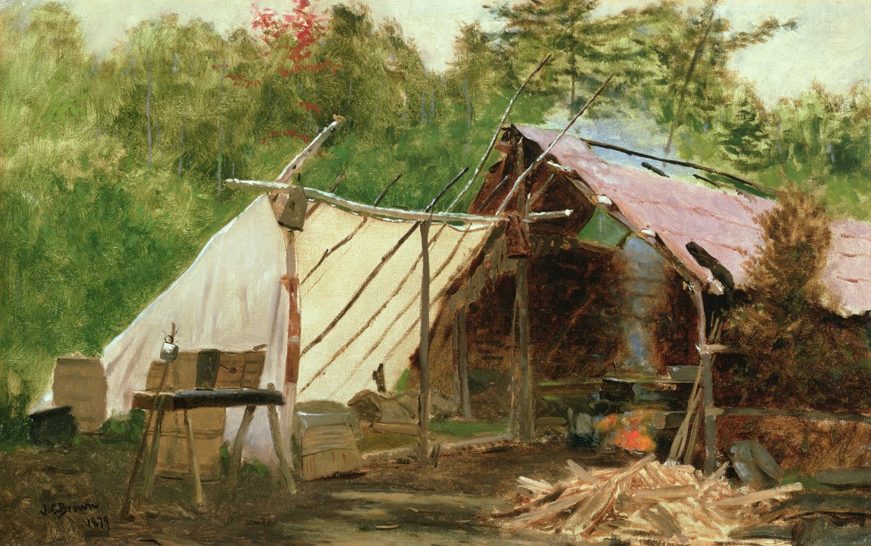 Lejr i Maine Wood, nr. 3 af John George Brown