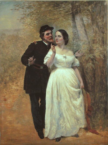 Courting (olie på lærred) af John George Brown