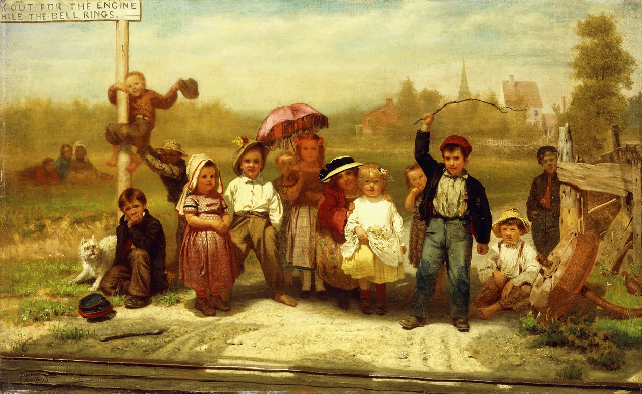 Hold øje med motoren, mens klokken ringer, 1863 af John George Brown