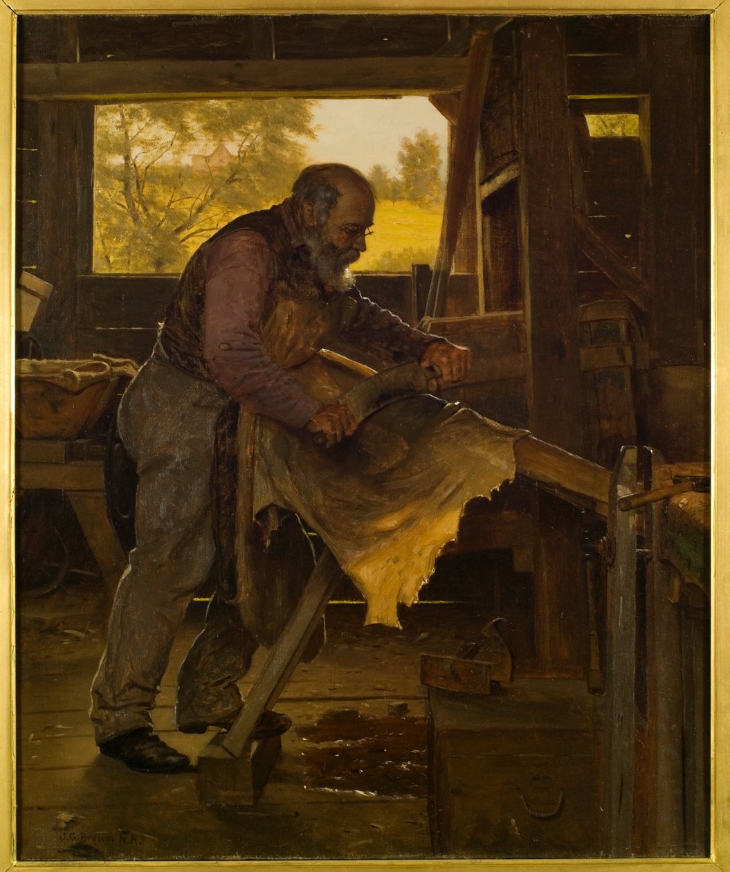 Forberedelse af et hjorteskjul, 1904 af John George Brown