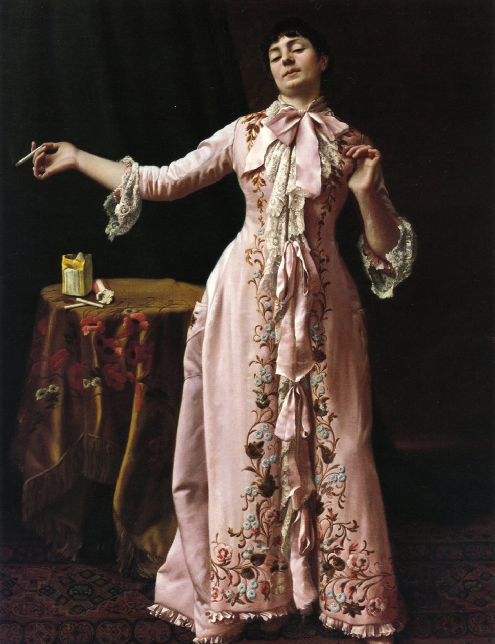 Kvinde ryger, 1895 af John George Brown