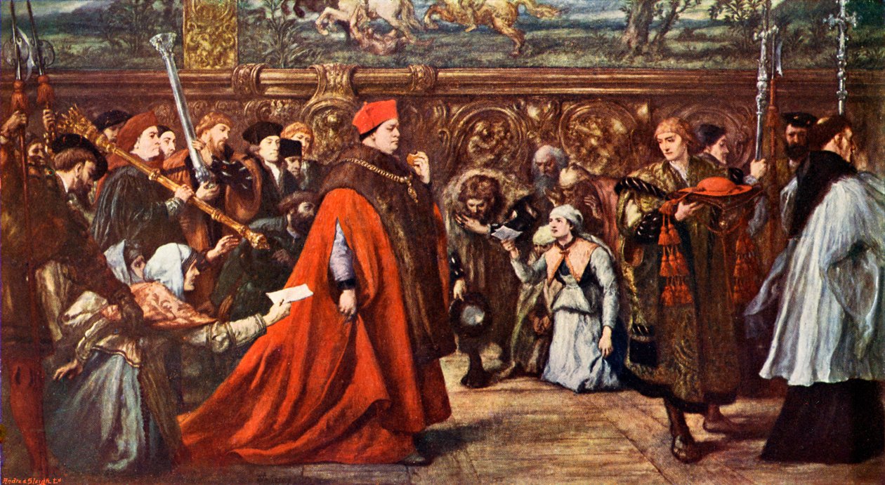 Kardinal Wolsey tager til Westminster Hall af John Gilbert
