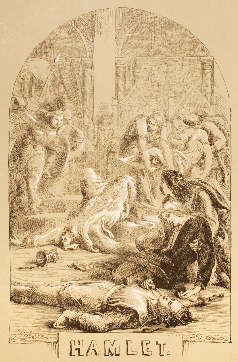 Illustration til Hamlet, fra "The Illustrated Library Shakespeare", udgivet i London 1890 af John Gilbert