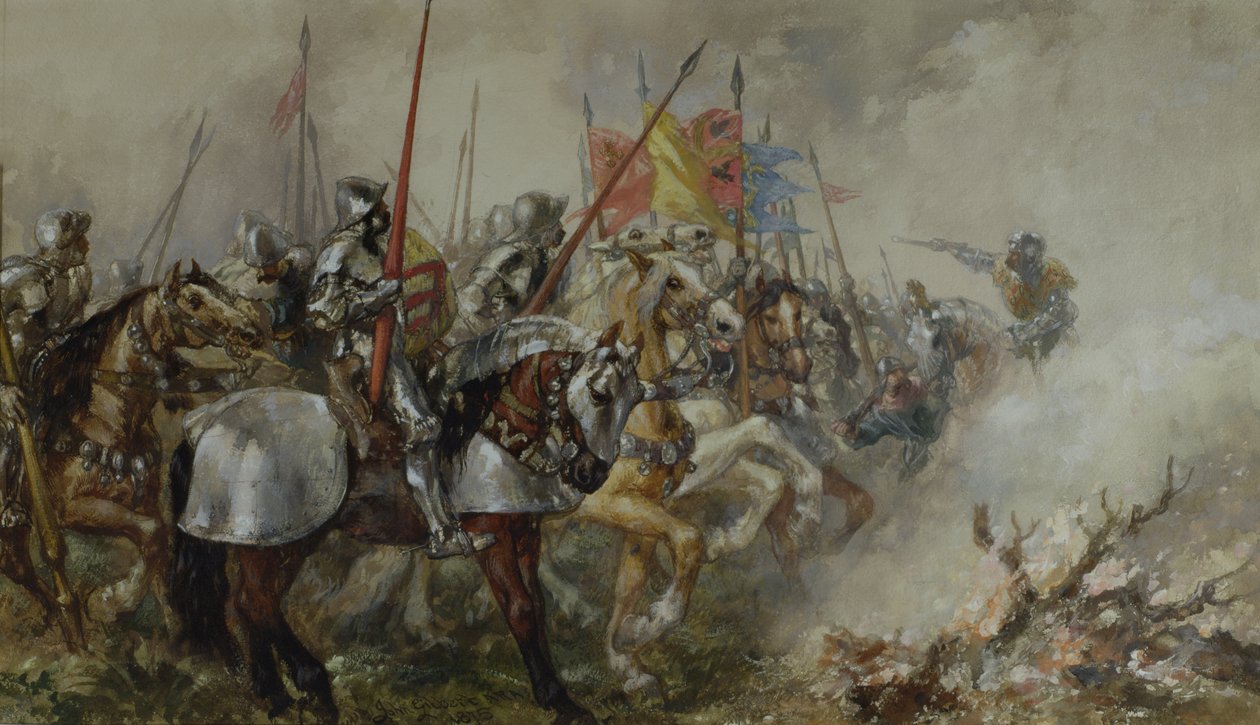 Kong Henry V i slaget ved Agincourt, 1415 af John Gilbert