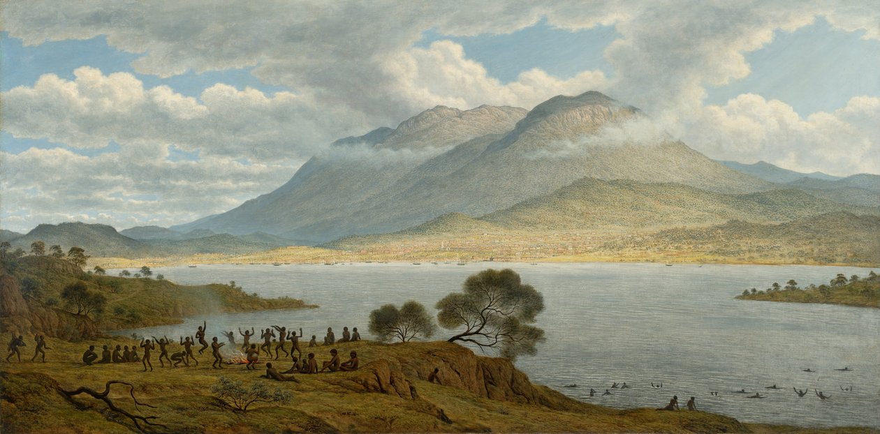 Mount Wellington og Hobart by fra Kangaroo Point af John Glover
