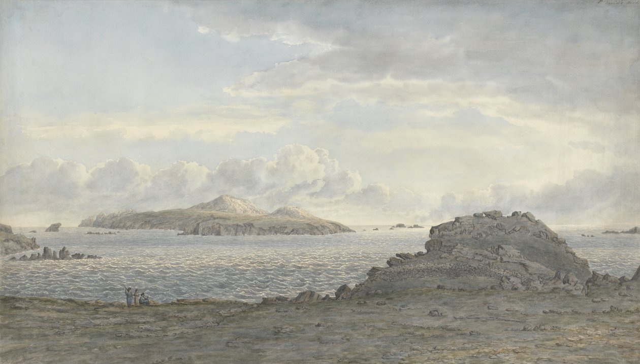 St. Davids Head, Pembrokeshire, ca. 1805 (wc på papir) af John Glover