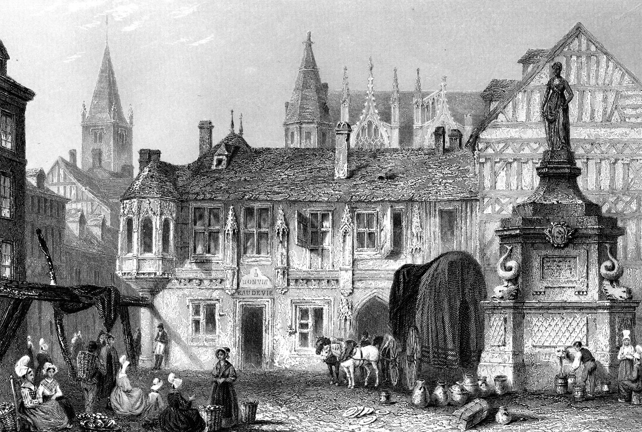 Palace of the Duke of Bedford, Rouen, Frankrig, 1800-tallet. af John Godfrey