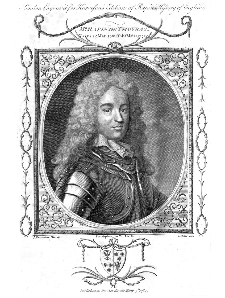 Rapin DeThoyras, 1784. af John Goldar