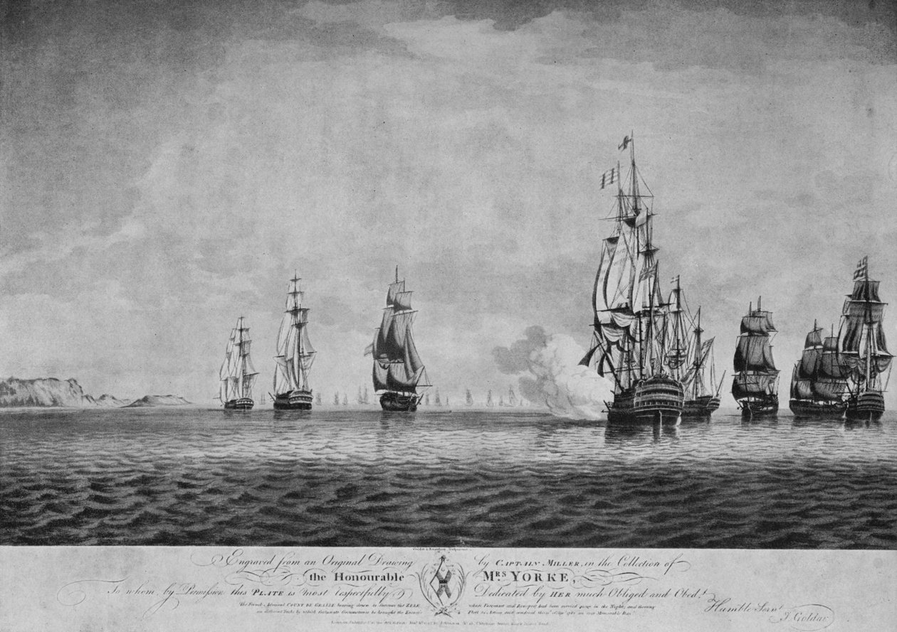 Slaget om de hellige, c1795 af John Goldar