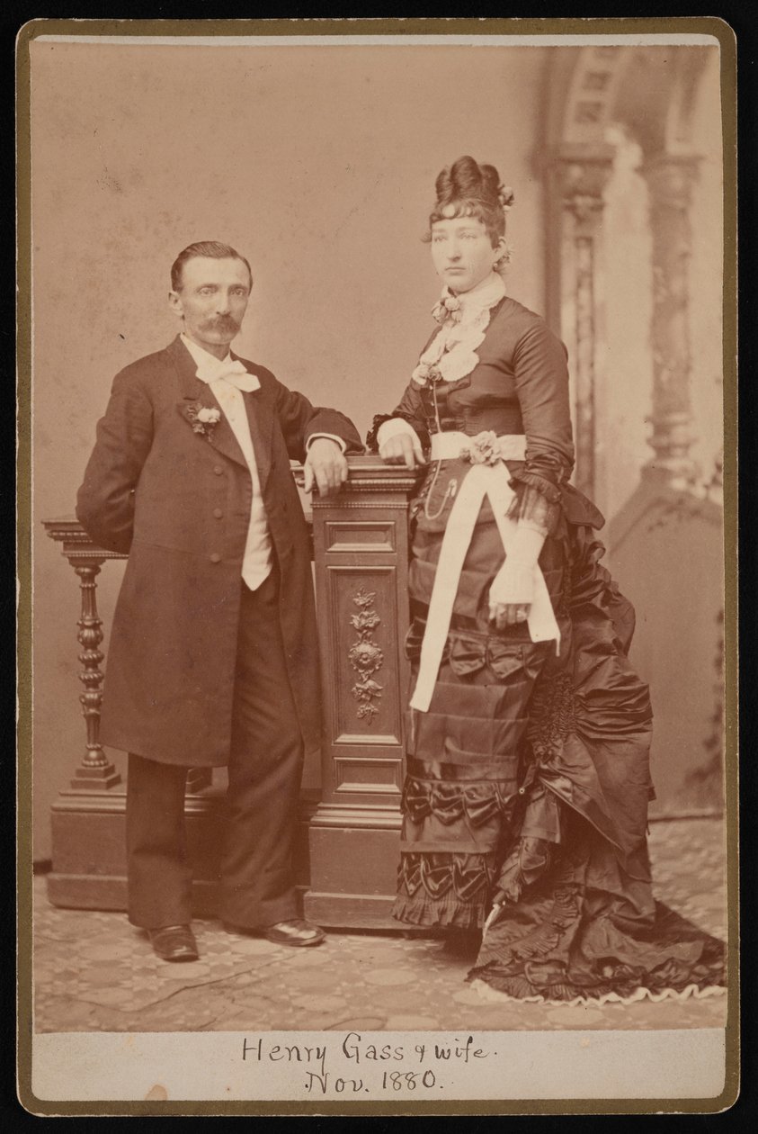 Portræt af Henry Gass 1835-1884 og hustru Emma Dibble, november 1880. af John Goldin