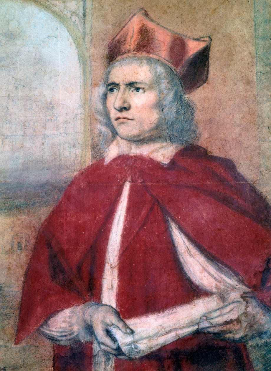 Skuespiller Henry Harris (ca. 1634-1704) i rollen som kardinal Wosley i Henry VIII af William Shakespeare (1564-1616), af John Greenhill (1644-1676) af John Greenhill