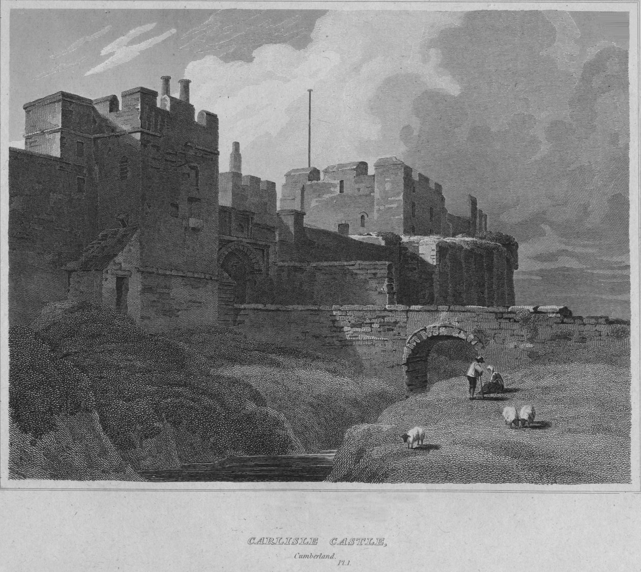 Carlisle Castle, Cumberland, 1814 af John Greig