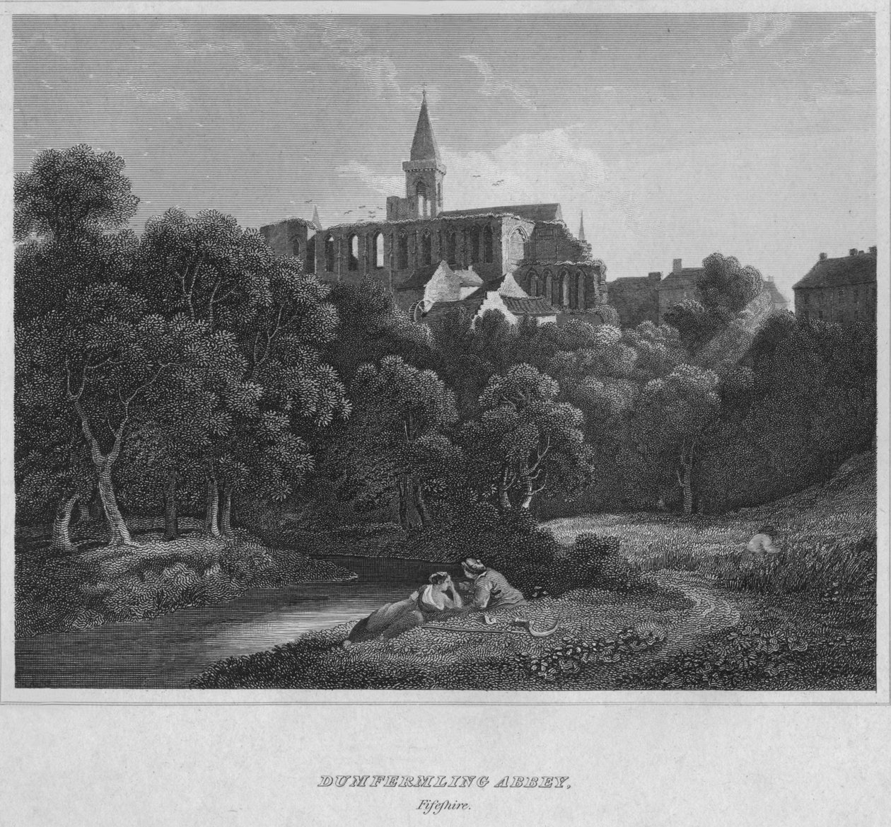 Dunfermline Abbey, Fifeshire, 1814 af John Greig