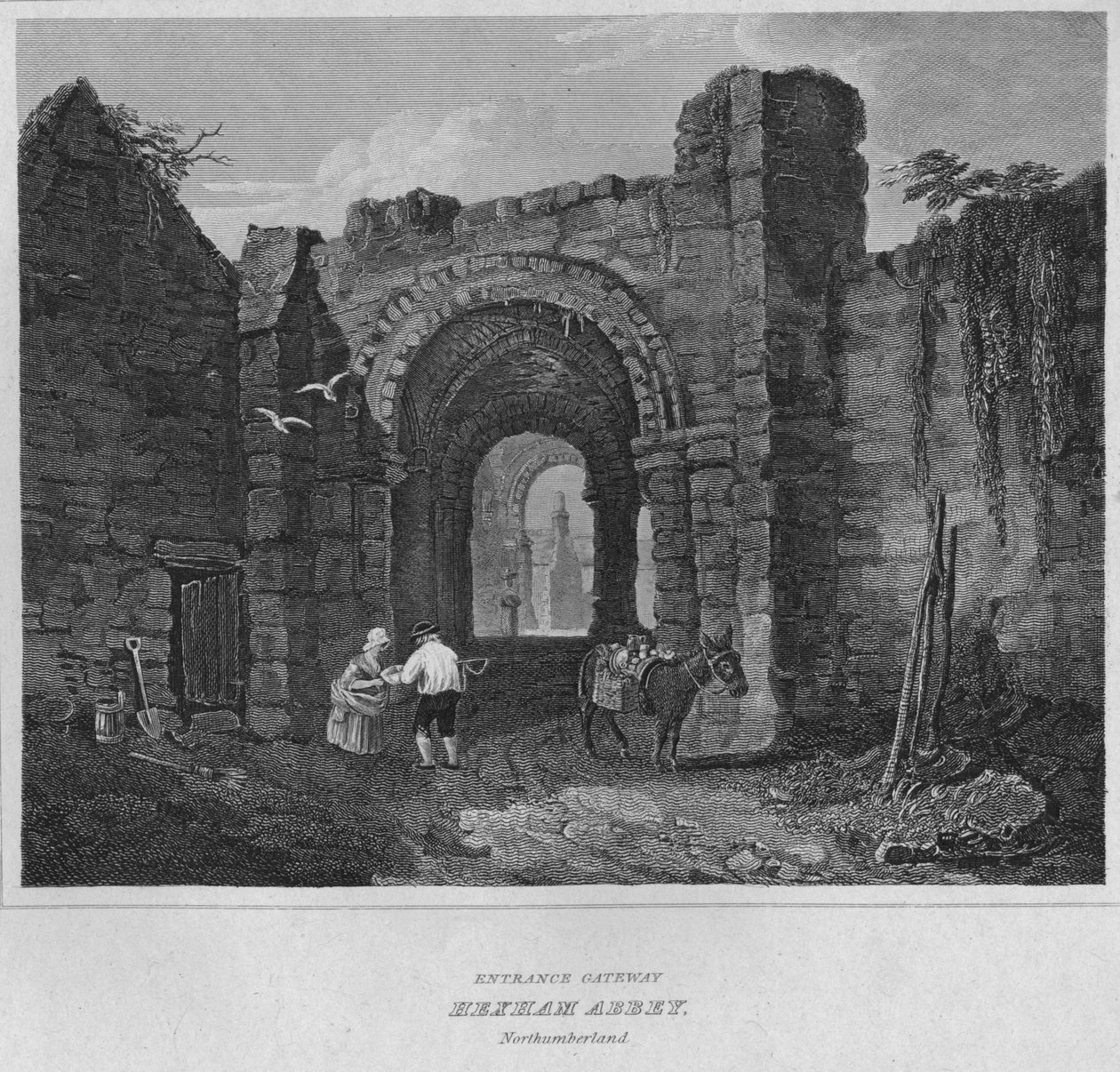 Entrance Gateway - Hexham Abbey, Northumberland, 1814 af John Greig