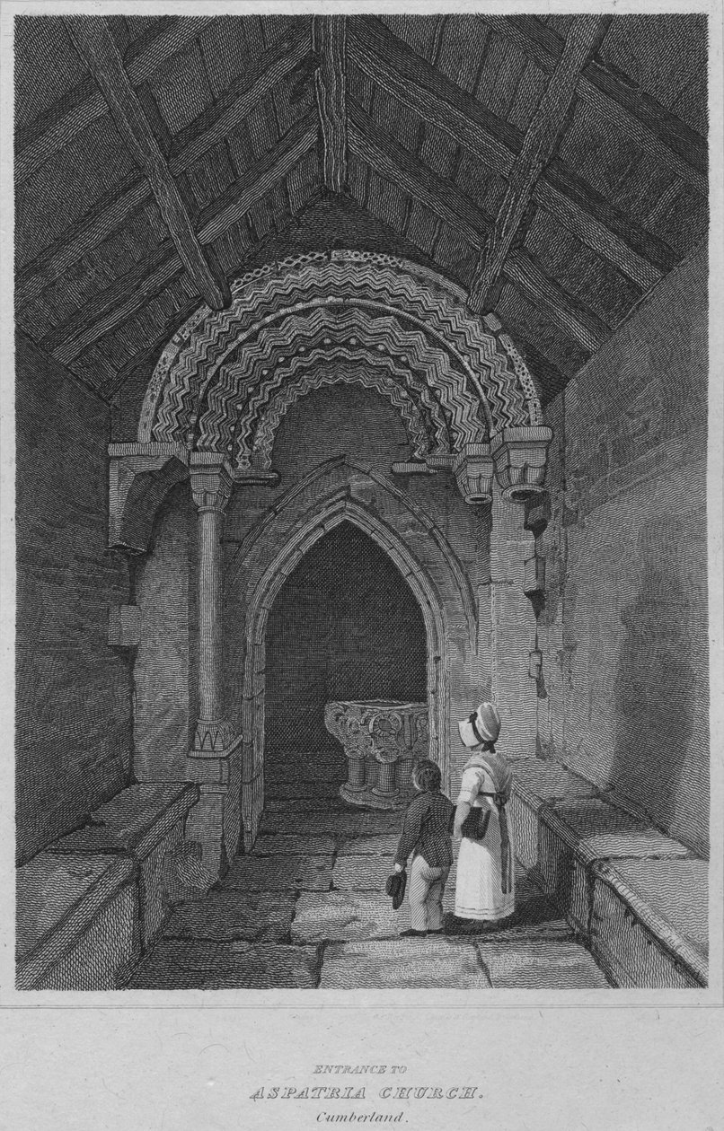 Indgang til Aspatria Church, Cumberland, 1814 af John Greig