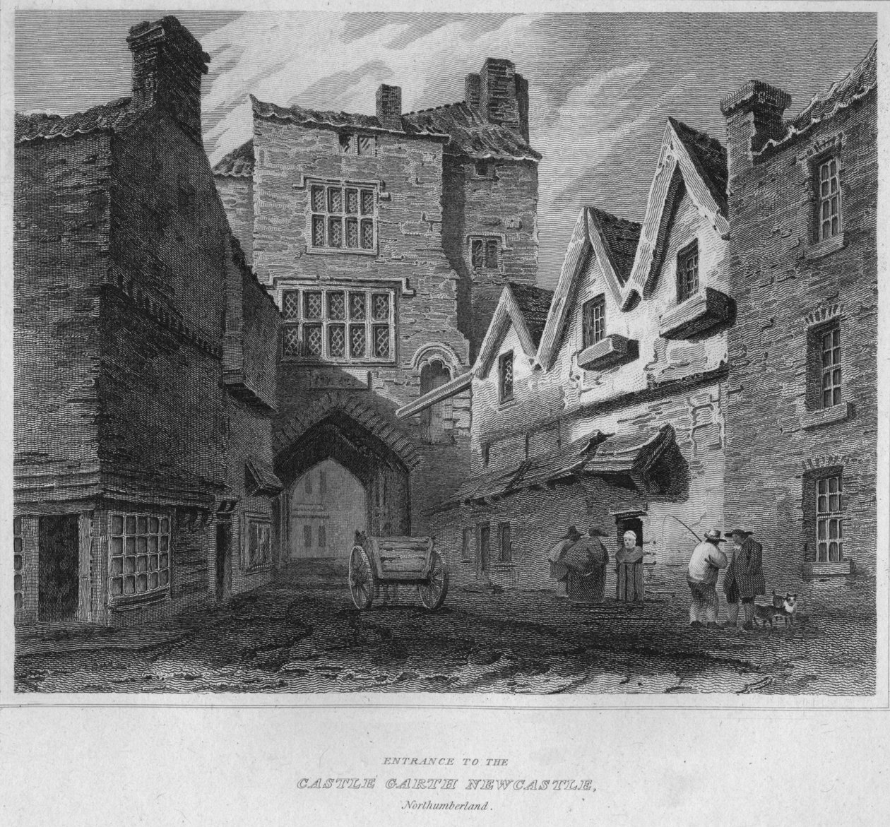 Indgang til Castle Garth Newcastle, Northumberland, 1814 af John Greig