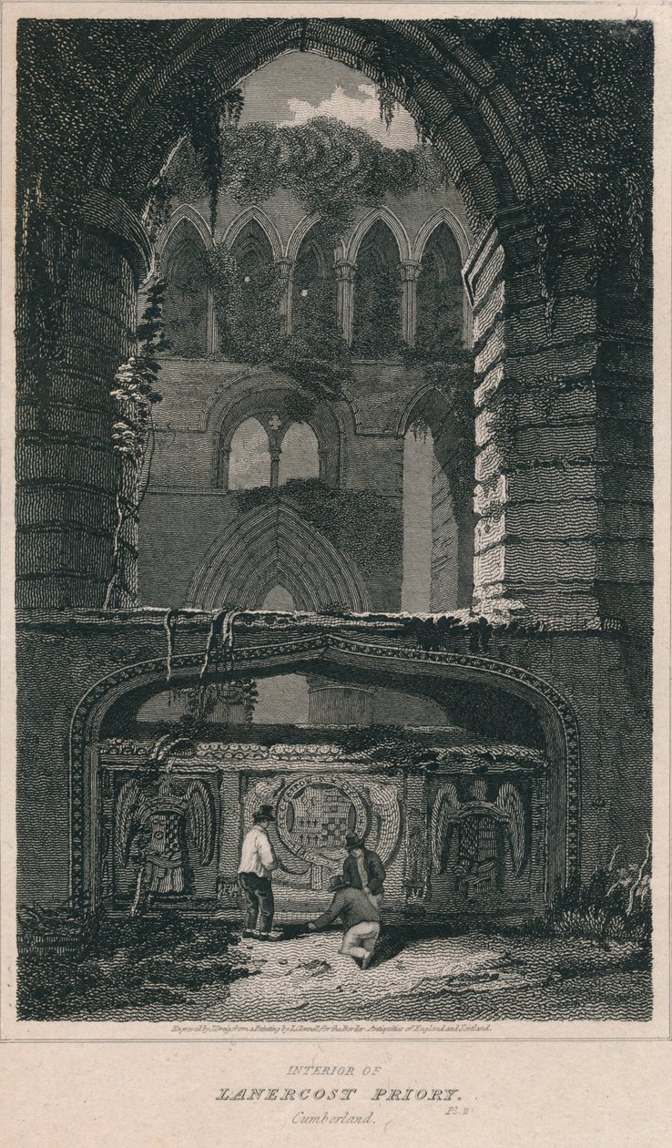 Interiør af Lanercost Priory. Cumberland, 1814 af John Greig