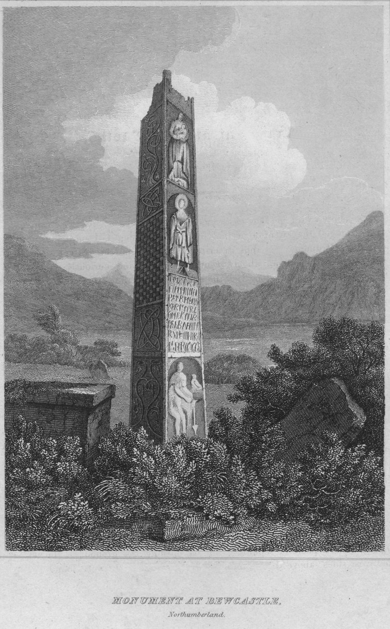 Monument ved Bewcastle. Northumberland, 1814 af John Greig