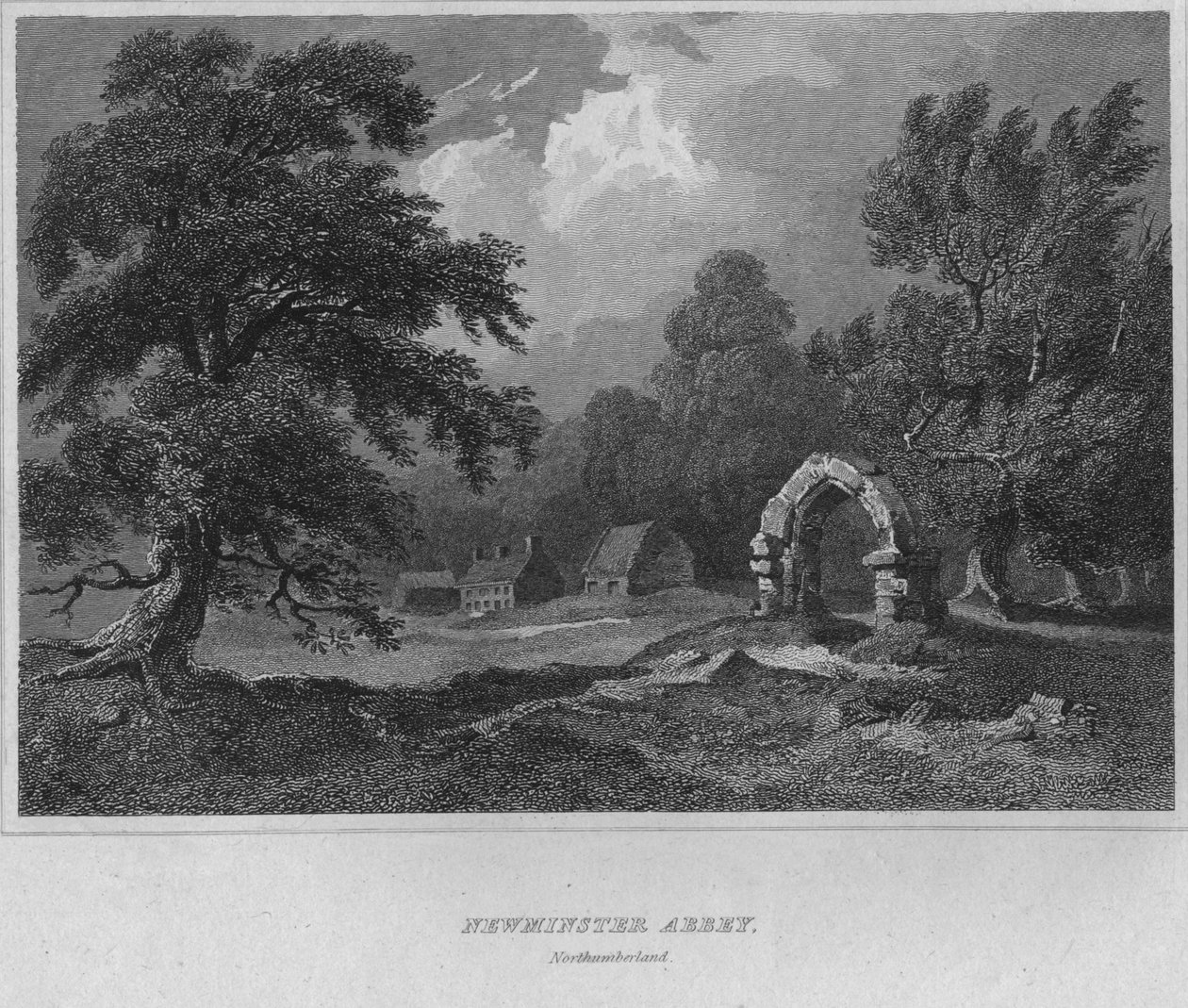 Newminster Abbey, Northumberland, 1814 af John Greig