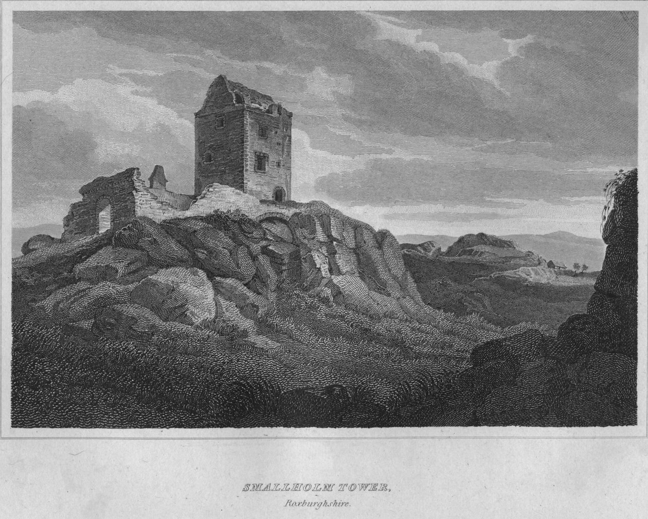 Smallholm Tower, Roxburghshire, 1814 af John Greig