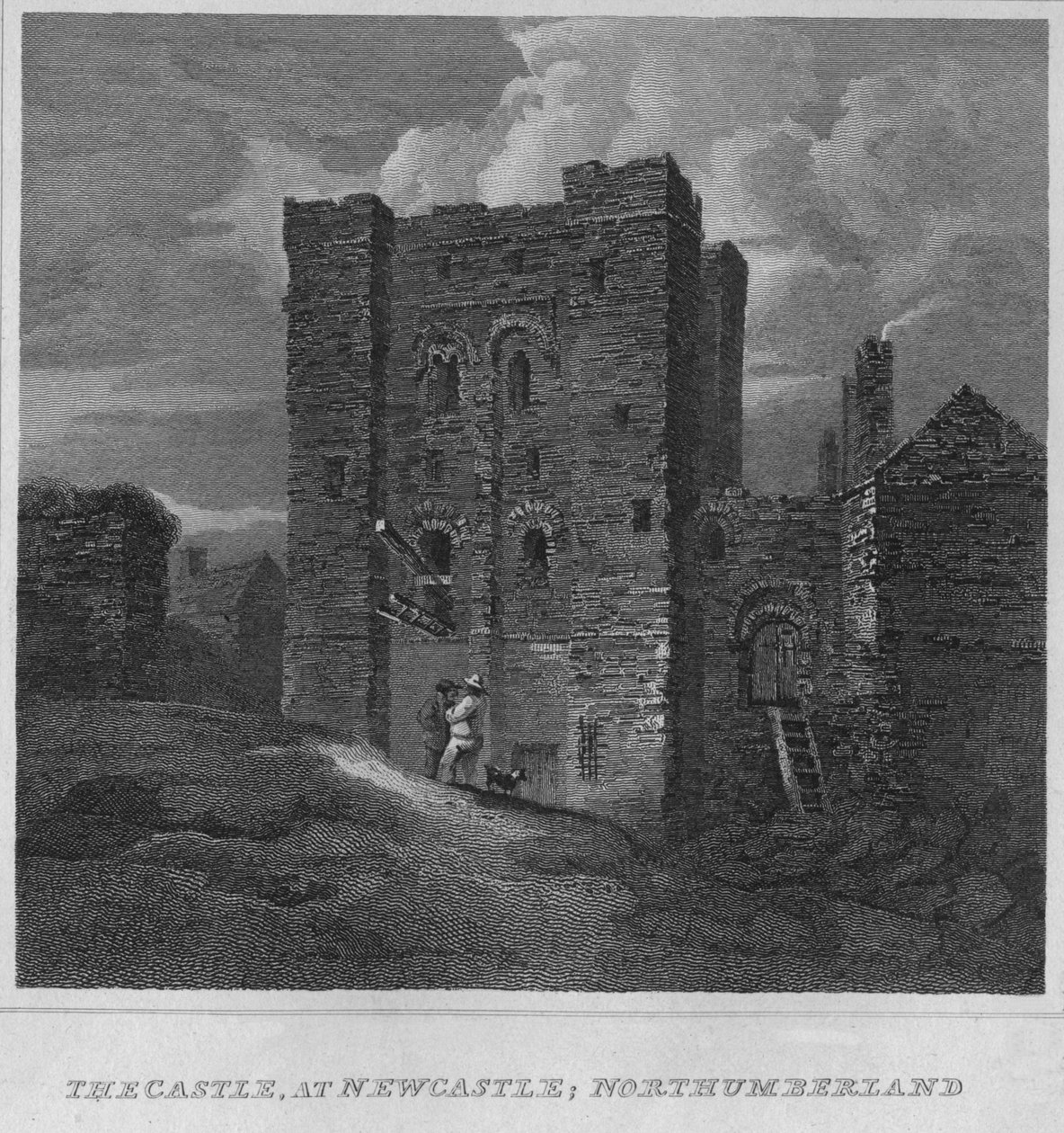 Slottet i Newcastle, Northumberland, 1814 af John Greig