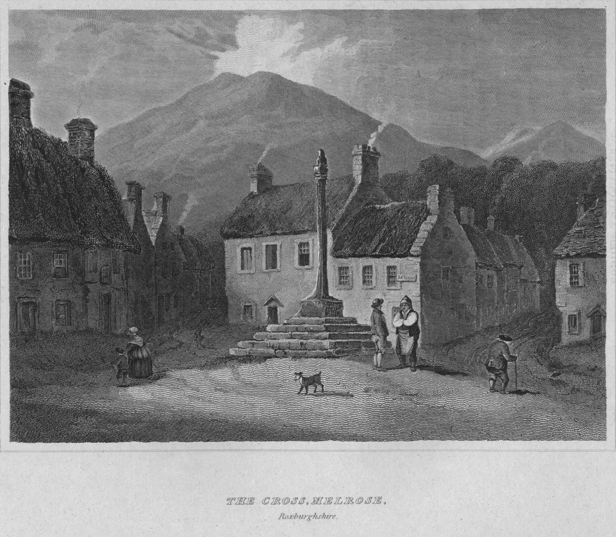 The Cross, Melrose, Roxburghshire, 1814 af John Greig