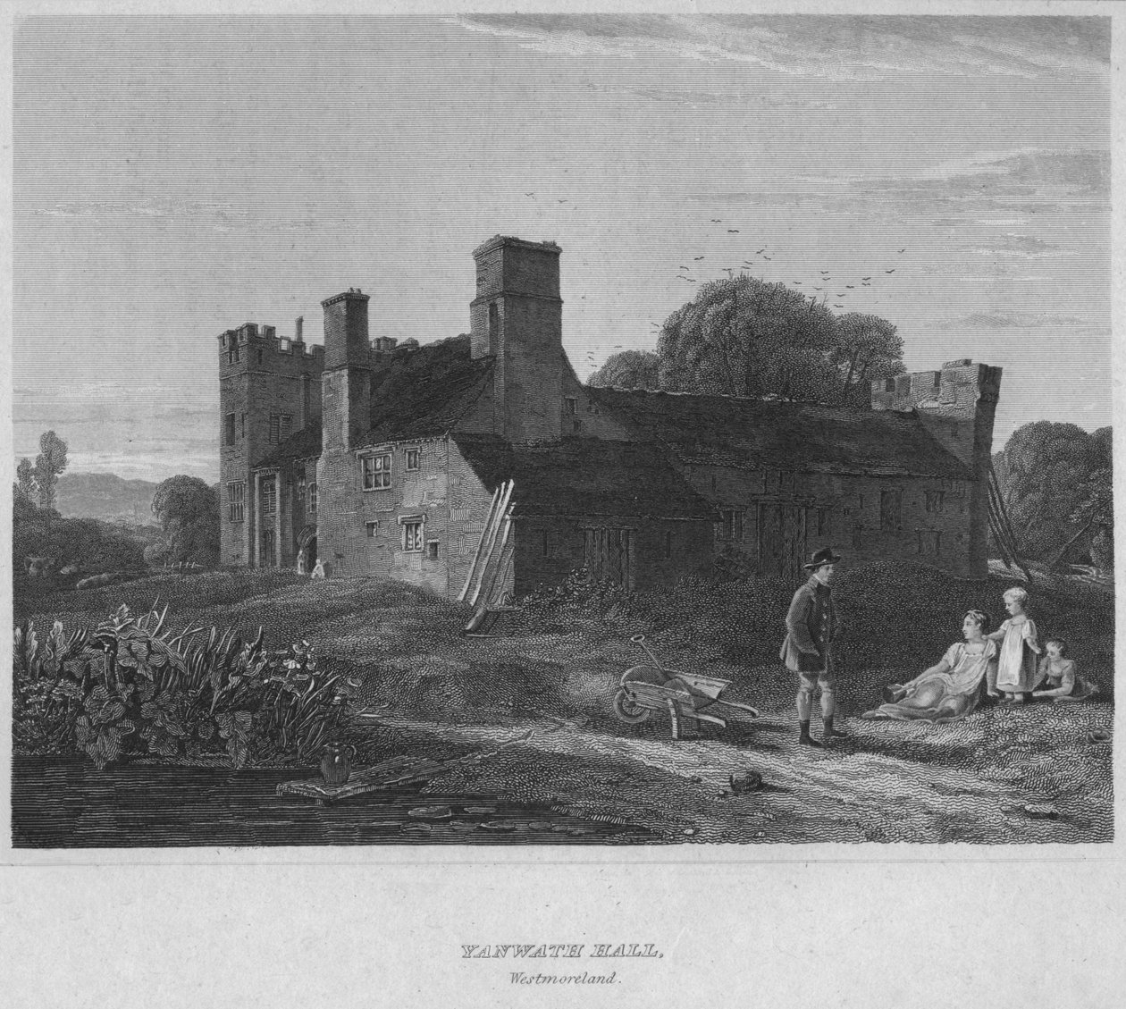 Yanwath Hall, Westmoreland, 1814 af John Greig