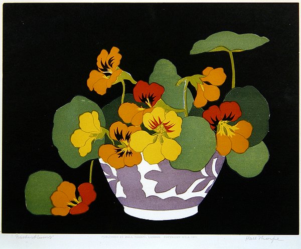 Nasturtiums (træsnitstryk) af John Hall Thorpe