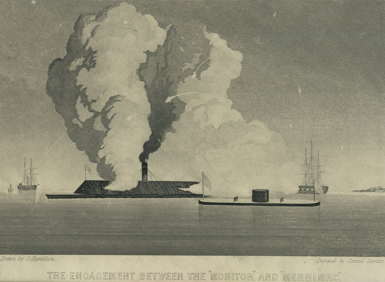 Forlovelsen mellem Monitor og Merrimac, ca. 1863 af John Hamilton