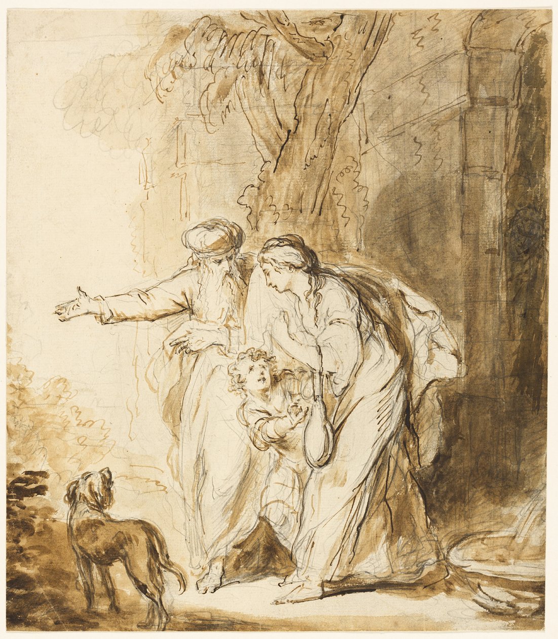 Abraham sender Hagar og Ismael væk af John Hamilton Mortimer